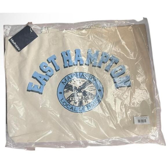 NWT‎ $120 Madhappy East Hampton Exclusive Wide Tote Bag Canvas in Natural - Picture 2 of 5